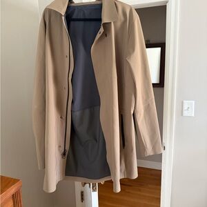 Men's Beige Trench Coat Jacket - Lightweight Casual Outerwear